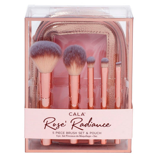 JUEGO DE PINCELES Y ESTUCHE ROSE RADIANCE DE 5 PIEZAS