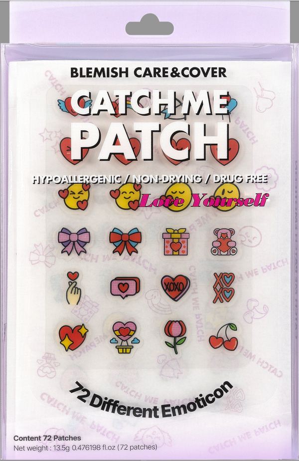 Parches Antiacné Diseño Emoticon Love Yourself – 72 Piezas
