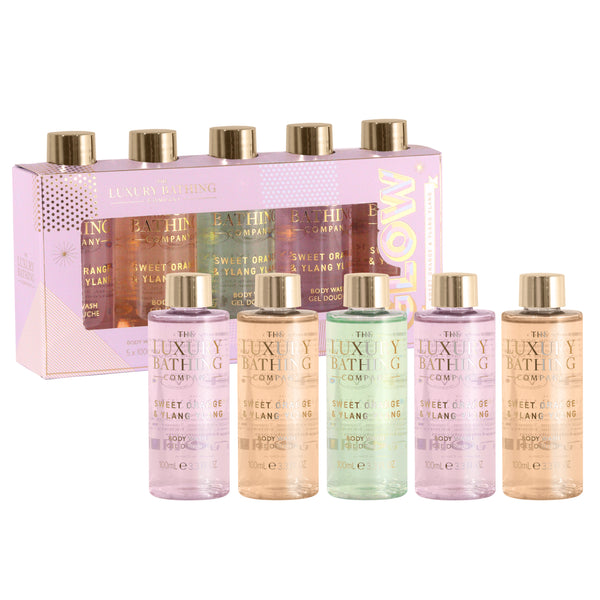 Set de Cuidado Corporal Glow 5 Geles de Ducha Naranja Dulce &amp; Ylang Ylang